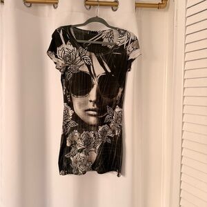 Vintage Y2K All Over Graphic T-Shirt / Dress